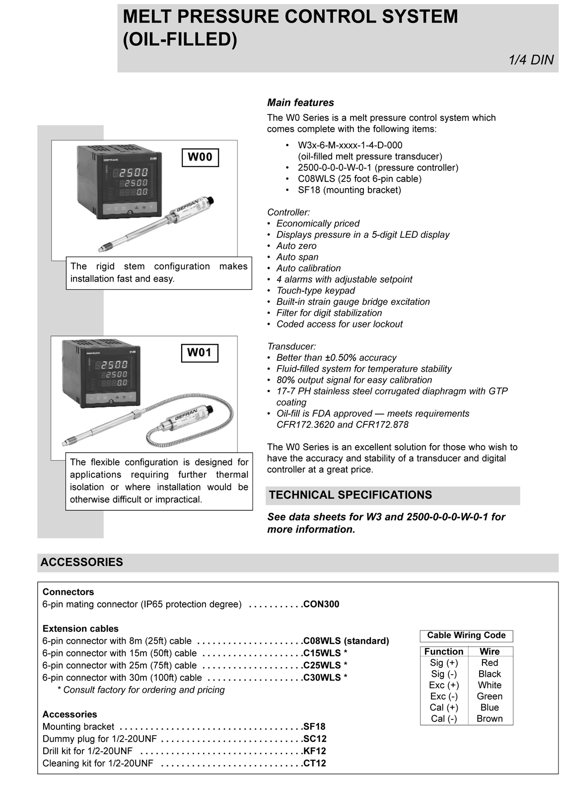 W0 Series Melt Pressure Control System